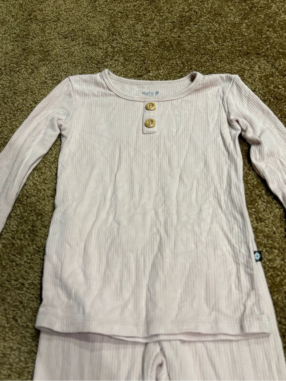 Kyte Baby Long Sleeve Ribbed Pajama Set -Light Pink